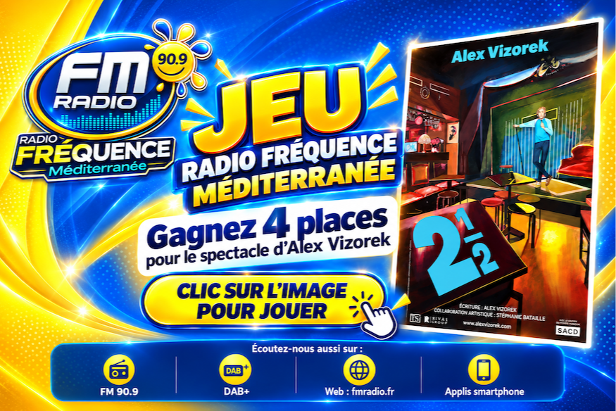 Spectacle " Alex Vizorek " - Joue et gagne une des  4 places mis en jeu sur notre Radio .