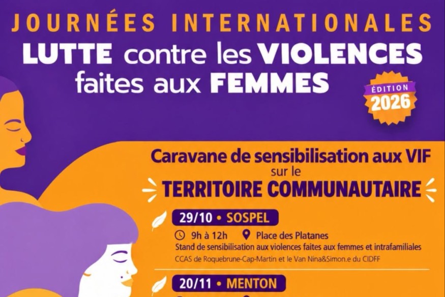 Violences faites aux femmes : une caravane de sensibilisation parcourt la Riviera Française
